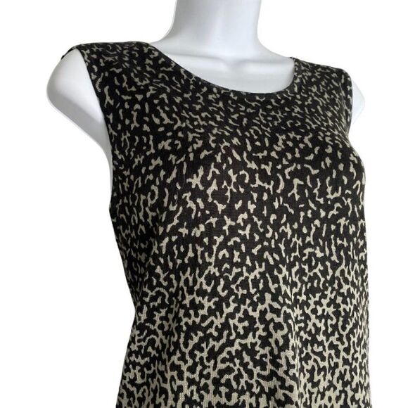 Calvin Klein Sheath Dress Women's MEDIUM Black Gray Animal-Print Sleeveless Soft - Picture 3 of 9